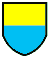 blason coupé d'or et d'azur