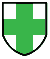 blason d'argent à la croix de sinople