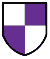 blason écartelé de pourpre et d'argent