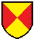 blason écartelé en sautoir de gueules et d'or