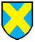 blason d'azur au sautoir d'or