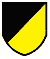 blason taillé de sable et d'or