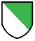 blason tranché d'argent et de sinople