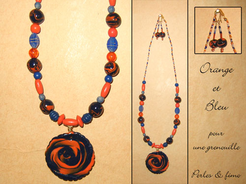 Bleue et orange pour une grenouille