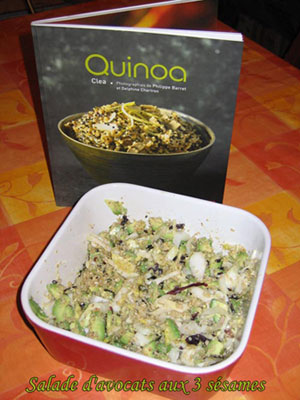 Quinoa&nbsp;: Salade d'avocats aux trois sésames