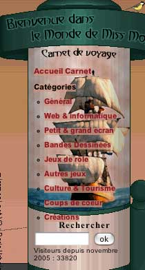 Problème menu de gauche sous Safari