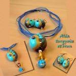 Aléa turquoise et brun