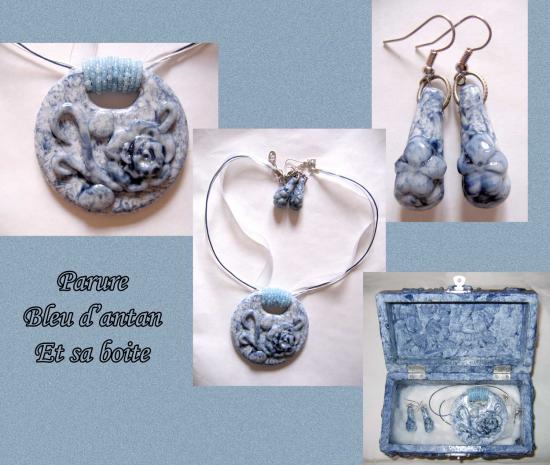 Parure Bleue d'antan et sa boite